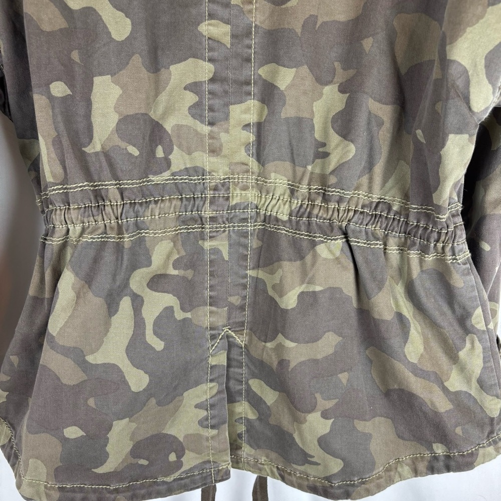Marrakech Green‎ and Brown Camo Utility Jacket with Cinched Waist/Hip 4 Pocket - Picture 10 of 16